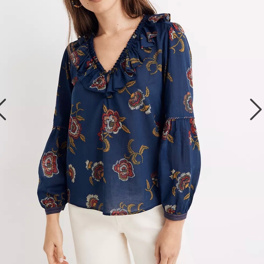Madewell x Warm Ruffle-Collar Blouse NWT